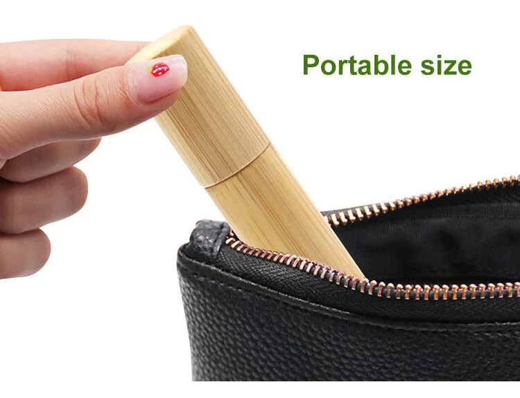 New Style 15ml Round Perfume Atomizer Bamboo Cosmetic Bottle Bamboo Spray Bottle