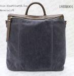 Fake Suede & PU Backpack School Bags For Men With Secret Pocket , Customized