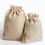 Gunny Burlap Fabric Drawstring Dust Bag Linen Pouch Personalised