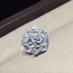 Piaget brand jewelry Rose ring in 18K white gold set with 143 brilliant-cut