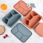 Silicone Bento Box, LeakProof Lunch Box With Lid, Unbreakable Food-Grade Divided