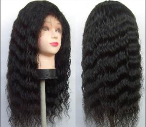 Wholesale Front Lace human hair curly wigs With Baby Hair Around , deep loose wave human hair from china suppliers