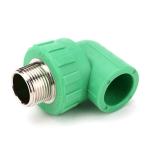 Green Color Ppr Pipe Accessories Male Threaded 90 Degree Elbow Long Service Life