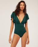 Tiered Layer Tie a Knot Front Top With Low waist Bikini swimsuit high cut