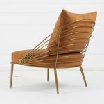 Modern Gold Brass Living Room Armchair Stainless Steel Frame