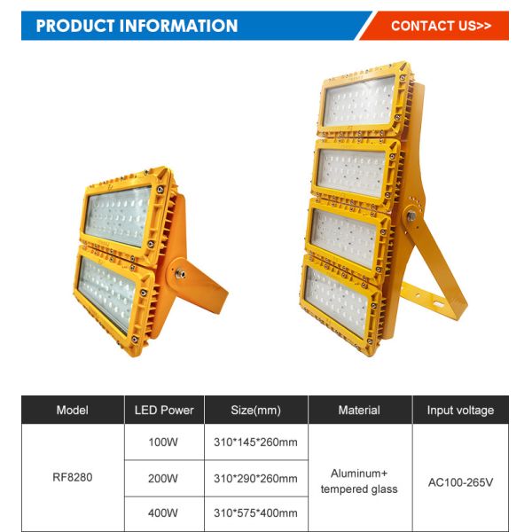 Modular LED Explosion Proof Lighting 100w 200w For Hazardous Area