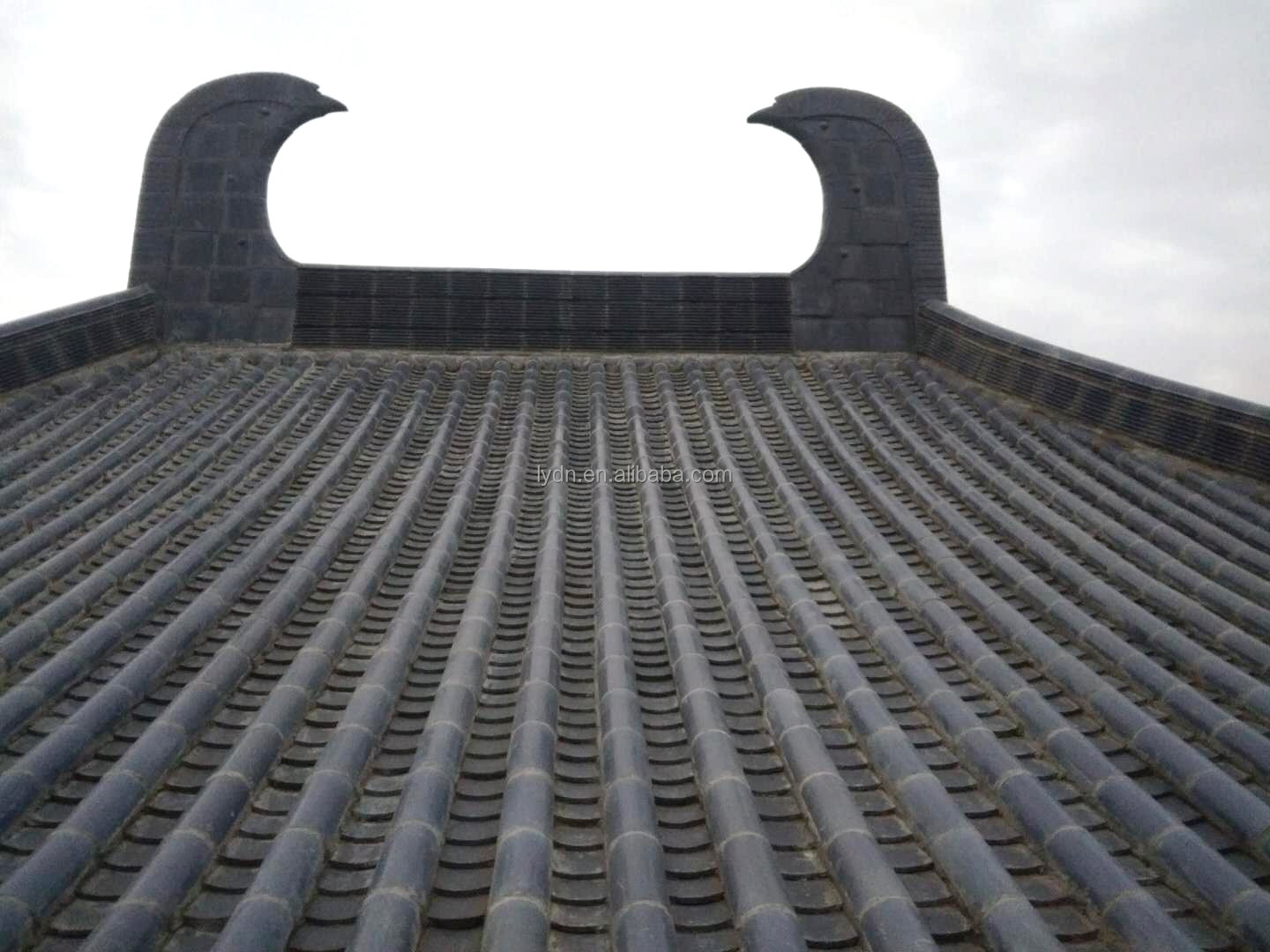 One sqm quantity 80 pcs Chinese Traditional Style Grey Matte Finish Clay Roof Tiles Long-Lasting for Your Dream House