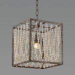 Rectangular metal chandelier with Wood Bead Chandelier (WH-CI-43)