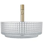 European Cylinder Shaped Glass Wash Basin Crystal Clear Sink Diemater 14.8"