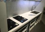 Heat Resistance Solid White Quartz Countertops , Engineered Quartz Tile