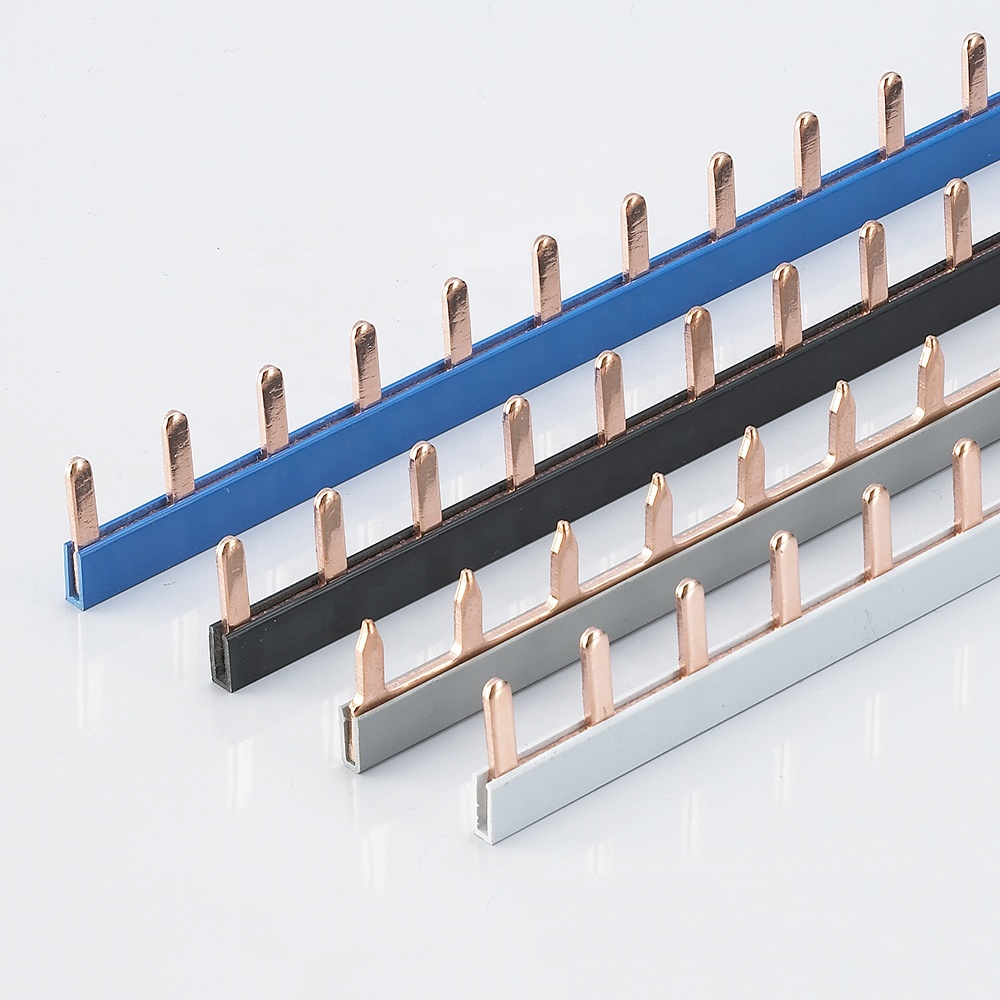 Pin type fork type copper busbar insulated comb bus bar