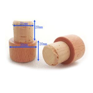 Wholesale wooden wine stopper with natural cork stopper in food grade solid wooden closure from china suppliers