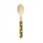 Bling Golden Star Wooden Party Birthday Disposable Cutlery Tableware