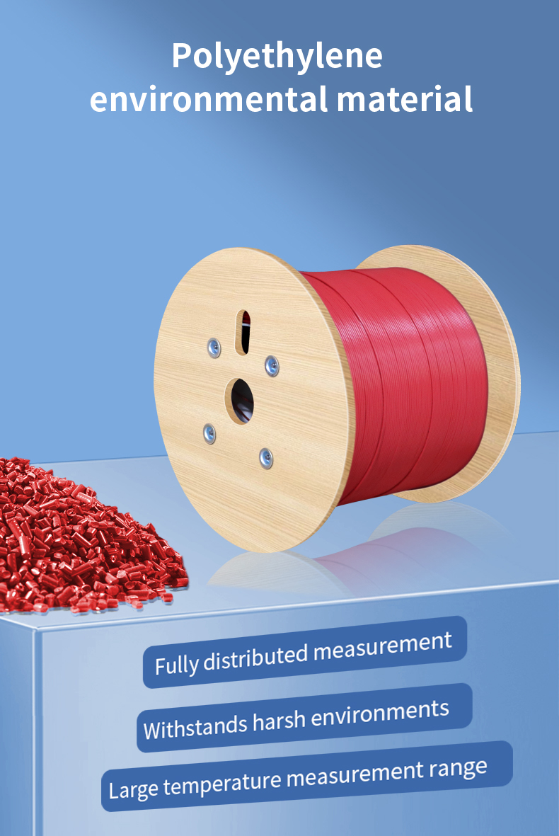 Red Indoor Flame Retardant Jacket DTS Distributed Temperature Sensing Fiber Optic Cable