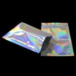 Hot stamp print holographic mylar bag smell proof Poly Bags for Cosmetics