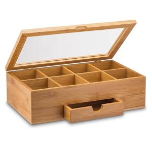 Wholesale Modern Design Natural Bamboo Tea Bag Storage Box A Perfect Addition to Your Collection from china suppliers