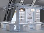LED Light Modern Jewelry Display Cases 8mm Ultra White Tempered Glass