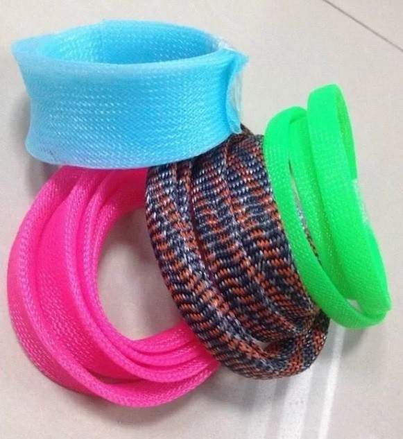 Braided Expandable Sleeving Cable Protection , Automobile Pet Expandable Braided Sleeving Black