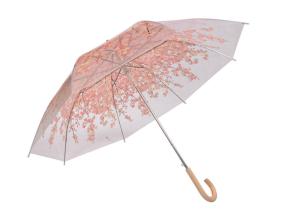 Wholesale Outdoor Compact Transparent Rain Umbrella Plastic Colored Hook Handle from china suppliers