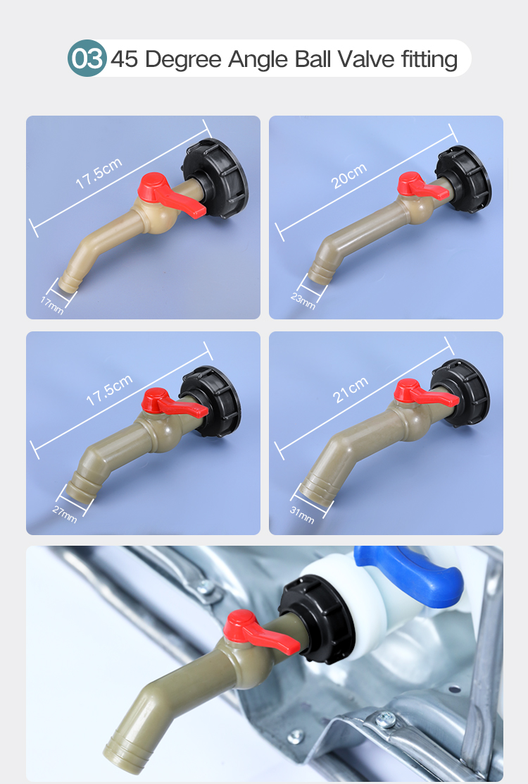 Reducing Water Waste S60x6 Adapter Faucet for IBC Tank Tap Coarse Thread 1/2 3/4 1inch