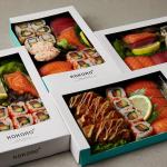 Offset Printing Cardboard Sushi Packaging Box With PET Window