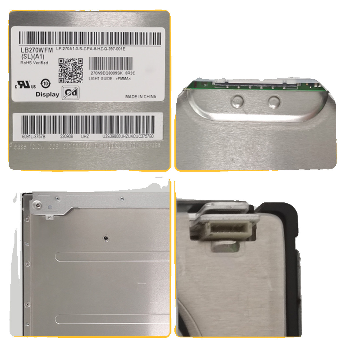 LB270WFM-SLA1 LG Display 27.0" 1920(RGB)×1080, 1000 cd/m² INDUSTRIAL LCD DISPLAY