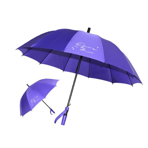 Solid Color Automatic Open Umbrella Customized Logo Printing Purple Rain