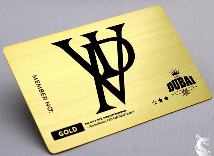 Gold Plated Printable Metal Business Cards With Brush Effect Different Background