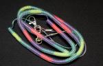 Flexible coil lanyard wire core spiral cord fishing tool item holder rainbow