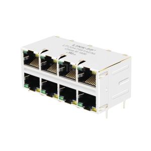 Wholesale XFMRC XFGIGH-STKVDGY8-4 Compatible LPJG47561AENL 1000 Base-T 2x4 Port rj45 Jacks 10p10c Green/Yellow LED from china suppliers