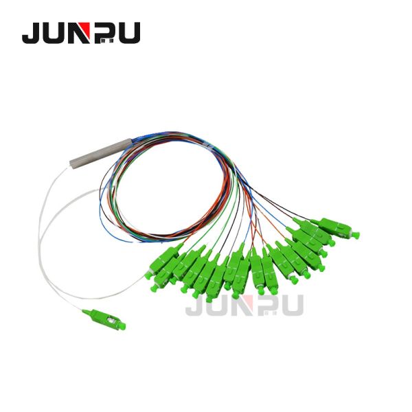 FTTH 1x2 1x4 1x8 1x16 PLC Fiber Optic Splitter With Mini Steel Tube 1M 3M 5M