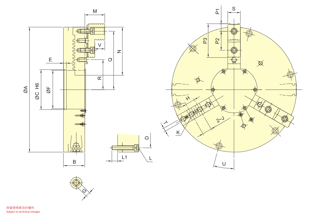 3MF 3 JAW SELF CENTERING MANUAL CHUCK OEM / ODM