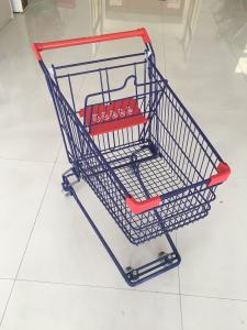 Wholesale KLO - Y -75L Wire Shopping Cart With Easy Pushing Handle And Red Plastic Parts from china suppliers
