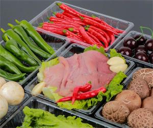 Wholesale OEM ODM Square Disposable 14*14*2cm Plastic Meat Packaging from china suppliers