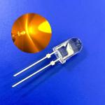 5mm Traffic Yellow Color 595nm 12000mcd Gold Wire Round Head Pin With Stopper