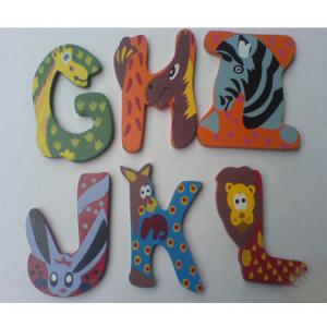 Wooden letters with various animals patterns, Plywood letters, wooden alphabet