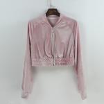 Solid Color Zipper Velvet Tracksuit Set Womens Sport Tracksuits Anti Bacterial