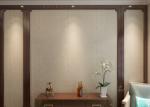 Creamy White Living Room Wallpaper with Embossed Symmetrical Floral Pattern
