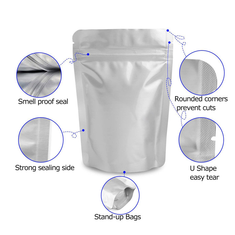 9.4mil 10''X14'' Resealable k Aluminum Foil Mylar Bags With Oxygen Absorbers