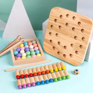 Wholesale Wooden Memory Chess With Beads And Beans Children Practice from china suppliers