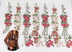 Multi Colored Embroidered Mesh Lace Fabric , 47 Inch Floral Wedding Gown Lace