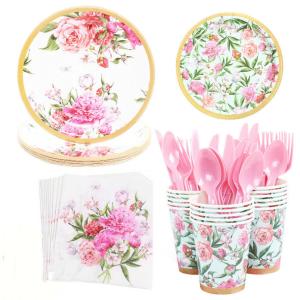 Wholesale Garden Flower Theme Disposable Party Supplies Wedding Birthday Party Supplies from china suppliers