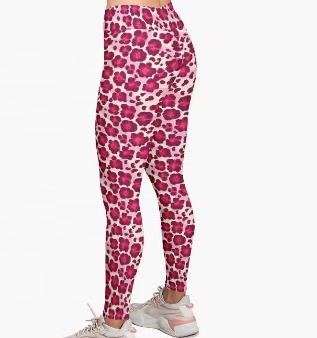 Women Buttery High Waist Leopard Custom Printed Leggings Slimming