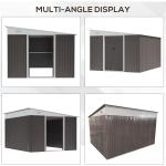11x9ft Metal Outdoor Shed House Storage Garden Building Shed with Powder Coated