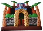 Inflatable Safari Park Bouncy Slide / PVC Inflatable Elephant Bouncer Colourful