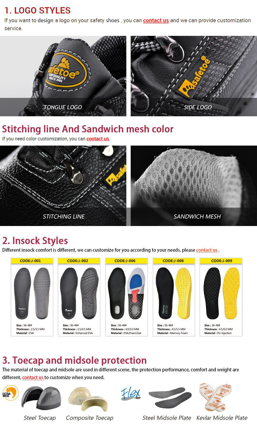 Cow Leather Men'S Steel Toe Waterproof Safety Shoes Work Boots Non Slip Oil Resistant Shoes UK3-13