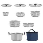 Stainless Steel Outdoor Cookware Set Multifunctional Multiple People Using