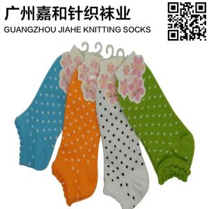 China Wholesale Knitting Jacquard Weave Polka-dots Cotton Women Socks on sale