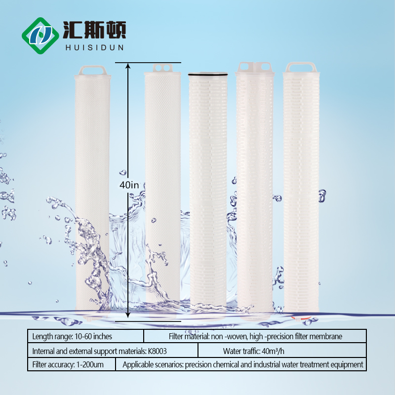 Water Filtration with High Flow Microporous Folded Water Treatment Filter Cartridge