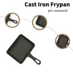 Square Cast Iron Grill Griddle Pre seasoned Grill Skillet Pan 17.3*10.5*2.2cm